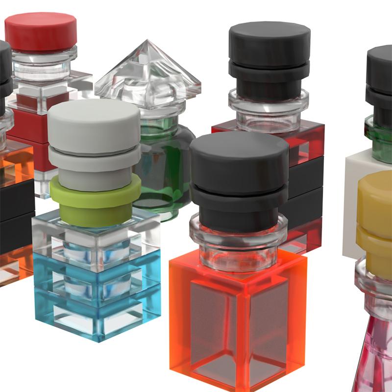10PCS/Set MOC Accessories Perfume Wine Bottle bottles Learning-Focused Playthings ideal for Children Blocks Presents Parts