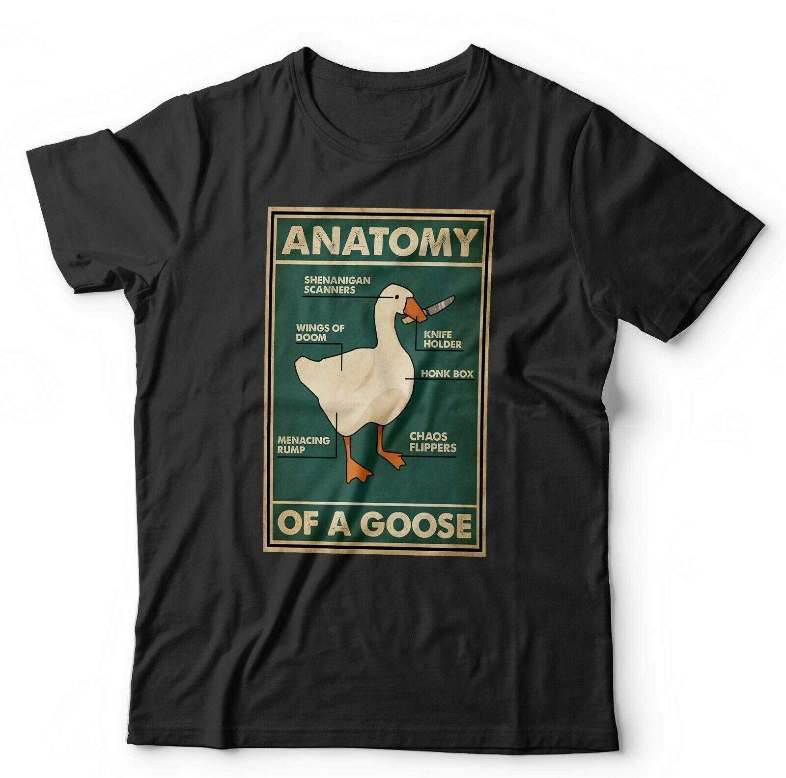 Anatomy Of A Goose T Shirt Mens Womens Tees Top Unisex and Funny Gift Untitled Goose Game 3XL