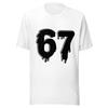 67 Dripping Number T-Shirt, Gothic Grunge Birthday Gift