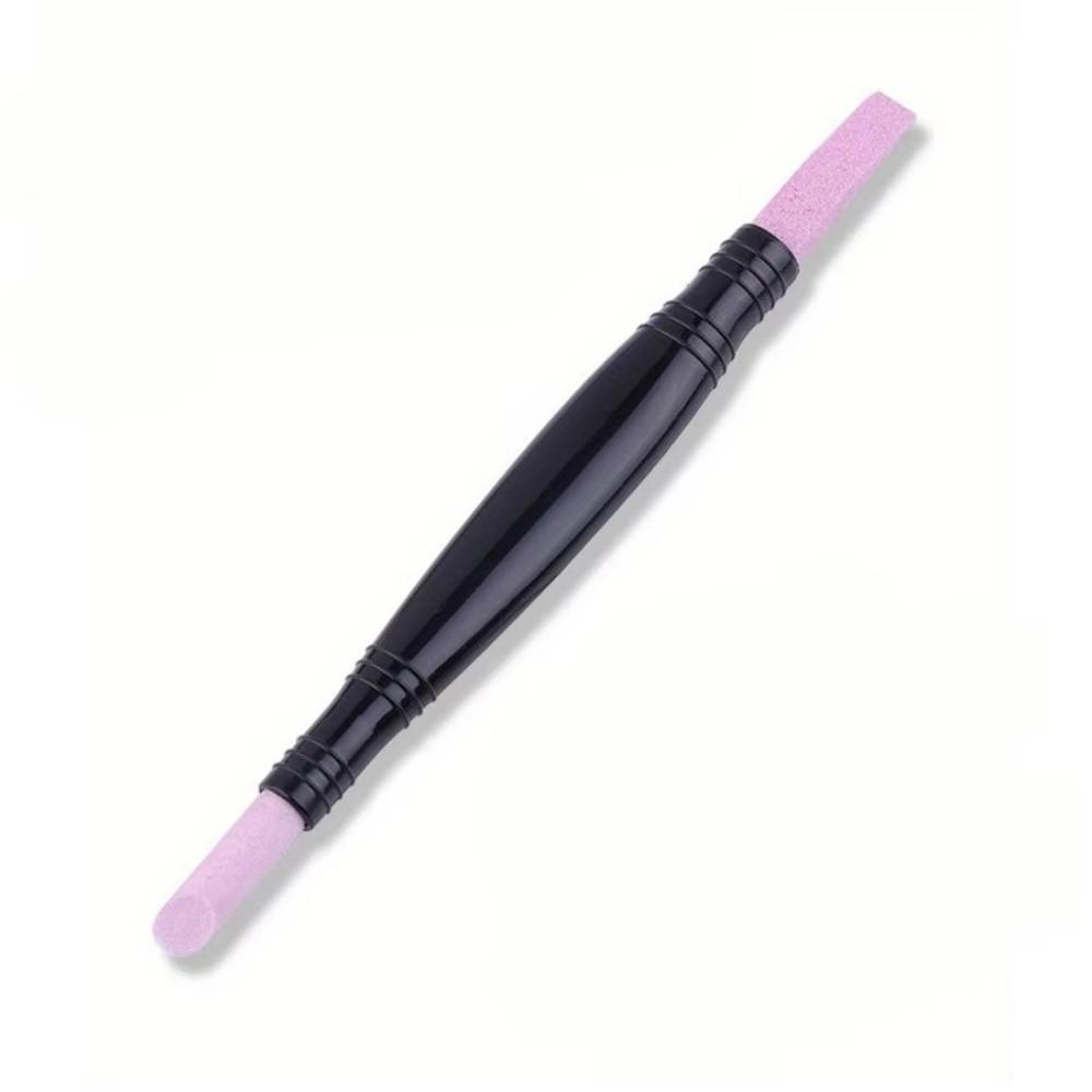 Dual-Ended Nail File Reusable Nail Pusher Pen Portable Quartz Scrub Stick  Nail Care Tool