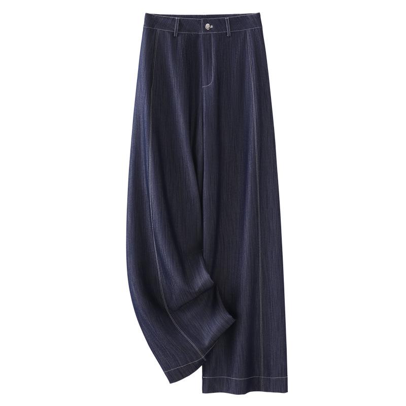 

Women s Dark Blue Tencel Wide-Leg Jeans - 2025 Spring/Autumn Collection M темно-синий