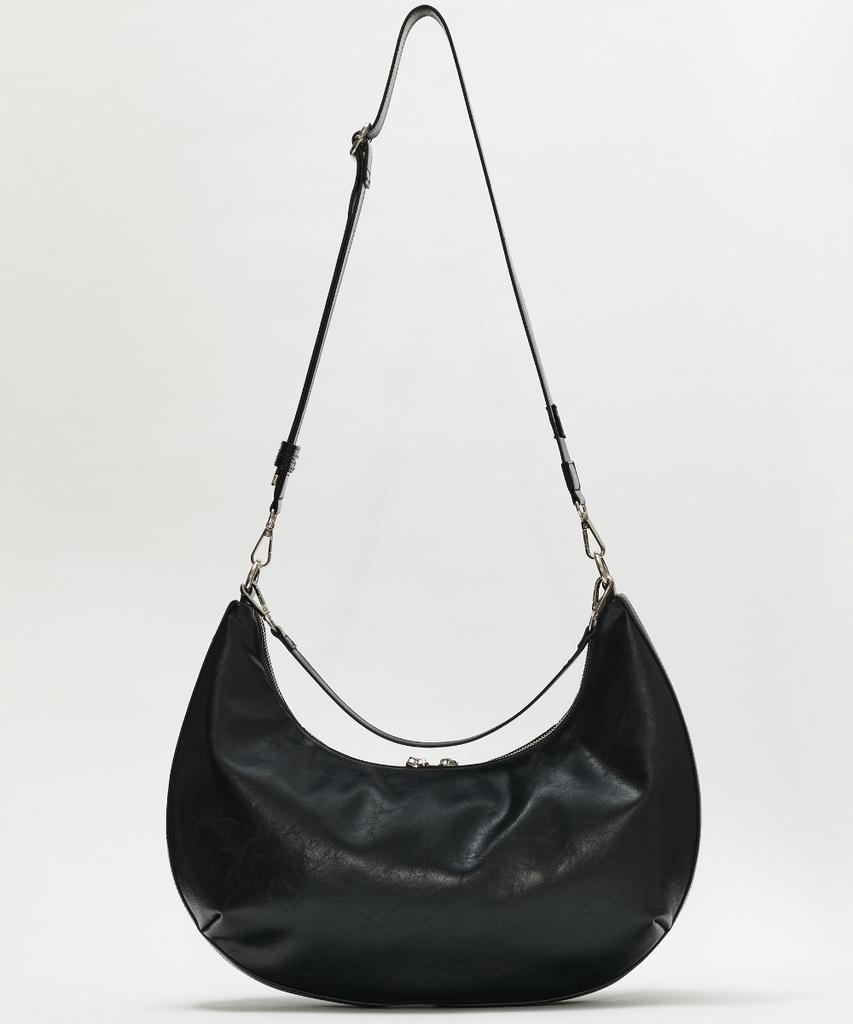 Maison Mined Leather Saddlebag Black