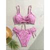 Bikini Badeanzug Feminin High-Waist Geteilter Träger Strandurlaub