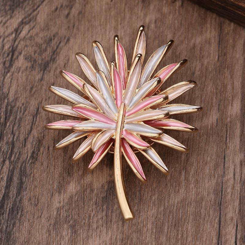 Heiß verkaufende emailierte geometrische Blume magnetische Brosche, modische kreative Blumenbrosche für Damen