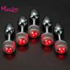 Mizz Zee Metal Bead Remote Anal Plug Dilator měnící ovládání barvy LED světla