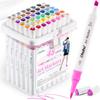 Ohuhu Brush Marker 48 Brush and Broad Illustration Triangular Blender Pen Alcohol Marker Set A Pens, Colors, Beginner's Guide, Point, Markers, Shaft,