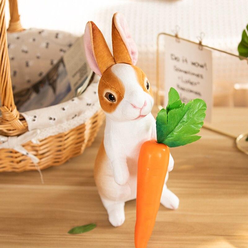 Realistická plyšová a vycpaná hračka králík Kawaii kožešinová zvířátka Velikonoční simulace králíka Model panenky pro děti Pěkný dárek Domácí dekorace