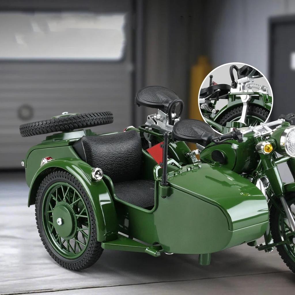 1/10 Motocykl Trójkołowy Stop Die-Cast Model Motocykla Zabawka Pojazd Kolekcja Dźwięk i Światło Terenowy Autocykl Zabawki Samochód