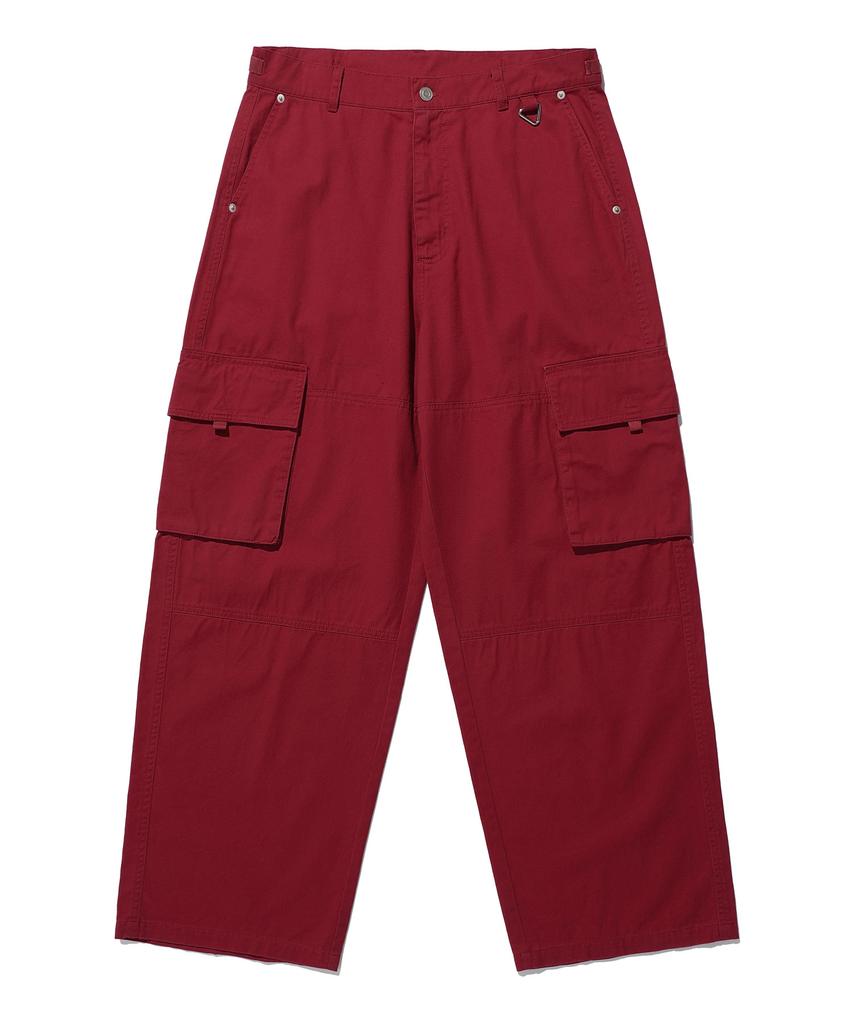 ISTKUNST Washed Cargo Wide Pants_Red(Ik2Esmpa10A)