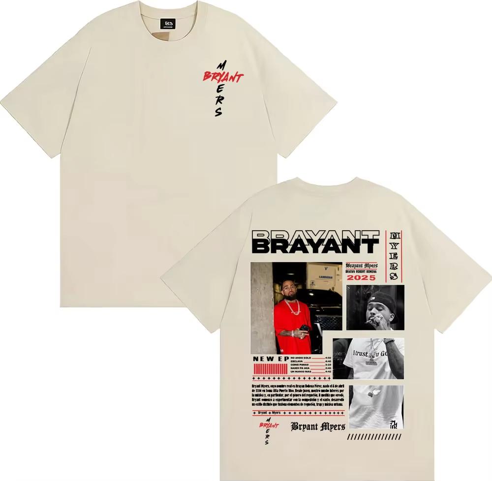 

2026 Rapper Bryant Myers Unisexs Shirt Album Graphics Summer Womens Y2k Hip Hop Oneck Rock Streetwear Tshirt S