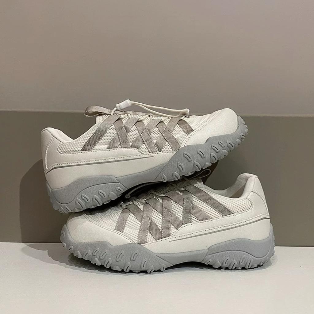 Cowhide version~ Han Suxi has the same platform casual sports shoes, women's mountaineering muffin shoes, ballet style ribbon dad shoes.