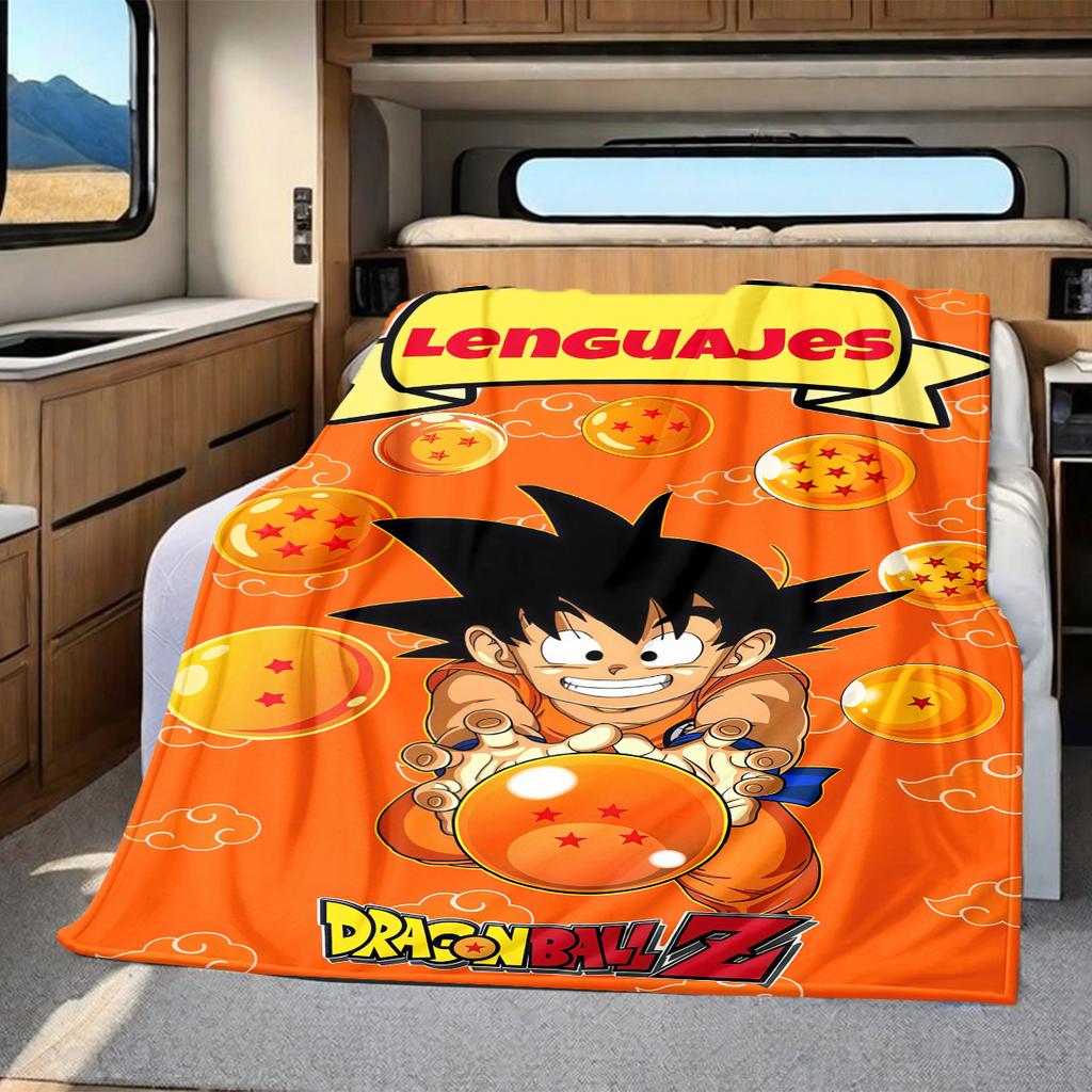 1 ks Flanelová deka s potiskem Dragon Ball Super, Vysoce kvalitní, Pro všechna roční období, Domácí dekorace, Teplo a pohodlí, Perfektní jako vánoční dárky