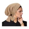Turban Hat Lightweight Loose Fit Fully Cover Stretchy Knit Headscarf Pure Color