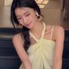 Silver needle resin rattan round pendant earrings niche exaggerated temperament earrings simple fashion versatile earrings