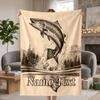 fishing Custom Flannel Blankets Soft Warm Cozy Throws for Home Decor Holiday Gifts