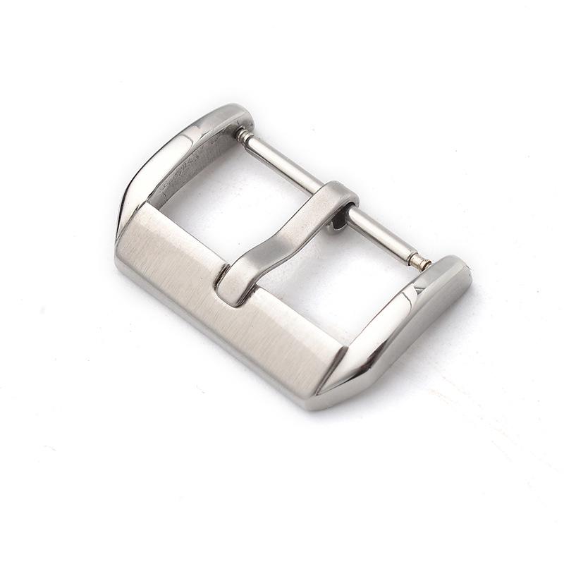 Stainless Steel Pin Buckle Leather Watch Strap for Men & Women - Available in Silver, Gold, Rose Gold, Black.