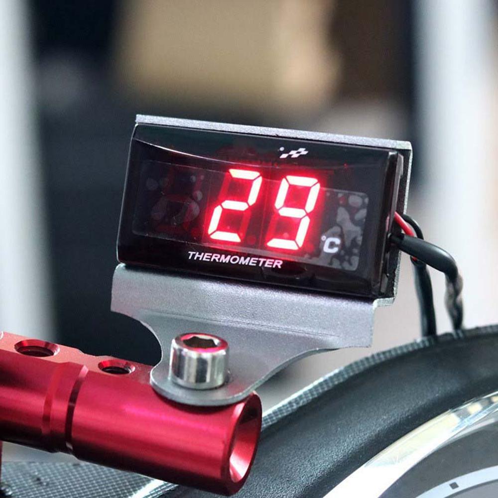 Temperature Meter Water Tank Retrofit 0~120°C Monitor Red Blue Indicator Warning 12V Motorcycle Thermometer With Sensors