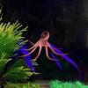 COMOK Lifelike Silicone Artificial Moving Floating Octopus Ornament with Suction Cup for Aquarium Fish Tank Decoration