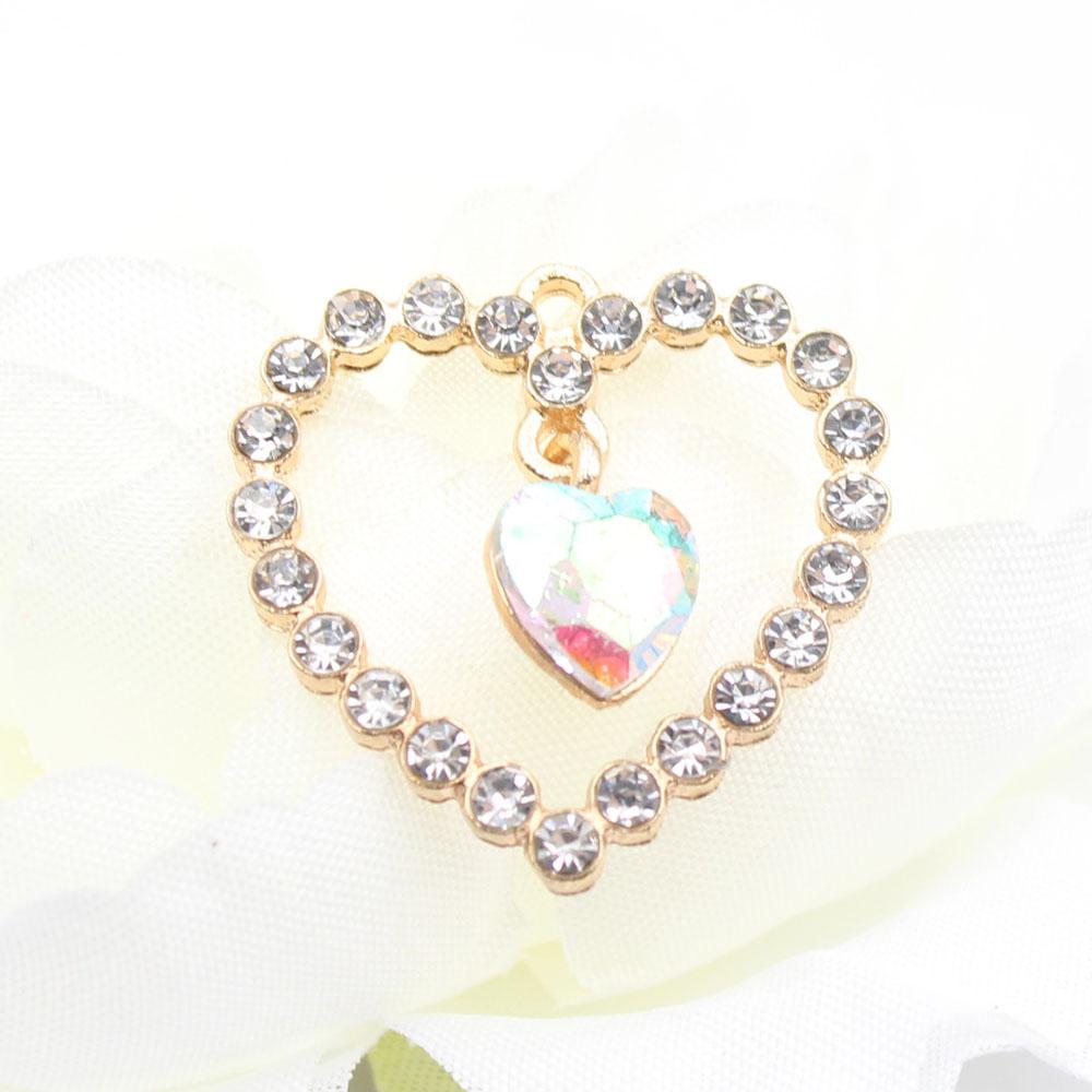 Fashion 5-piece 25 * 25mm heart-shaped alloy pendant accessories DIY clothing hair accessories necklace bracelet pendant