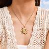 Stainless Steel Sun Pendant Necklace,Gold Plated Women's Chain Necklaces,Minimalist Jewelry Gift