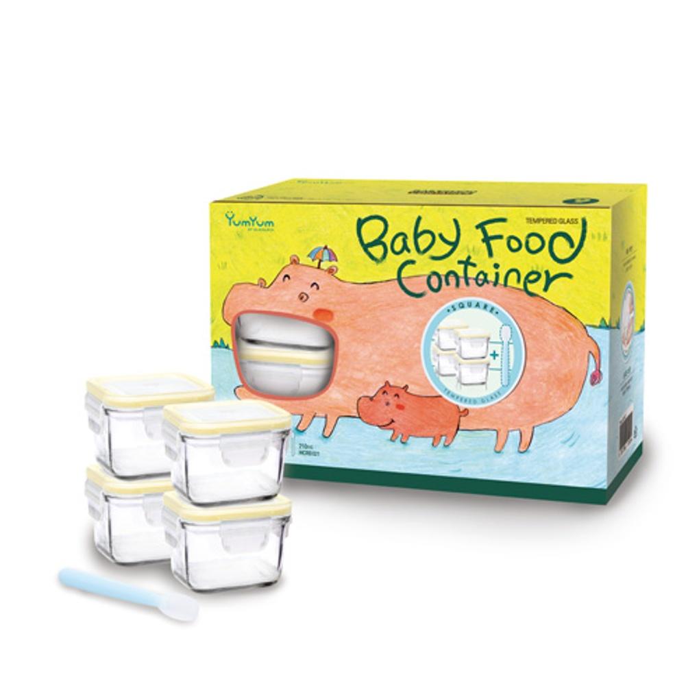 

[ГОРЯЧЕЕ ПРЕДЛОЖЕНИЕ] [Glasslock] Контейнер для детского питания Glasslock Yum Yum Square (5 кусков)