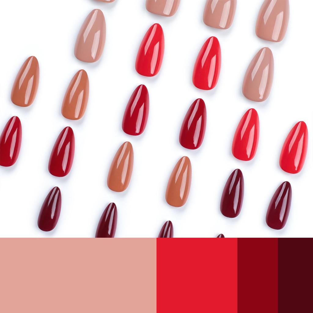 Autumn & Winter Almond-Shaped False Nails: Warm Orange European & American Ins Style Nail Tips