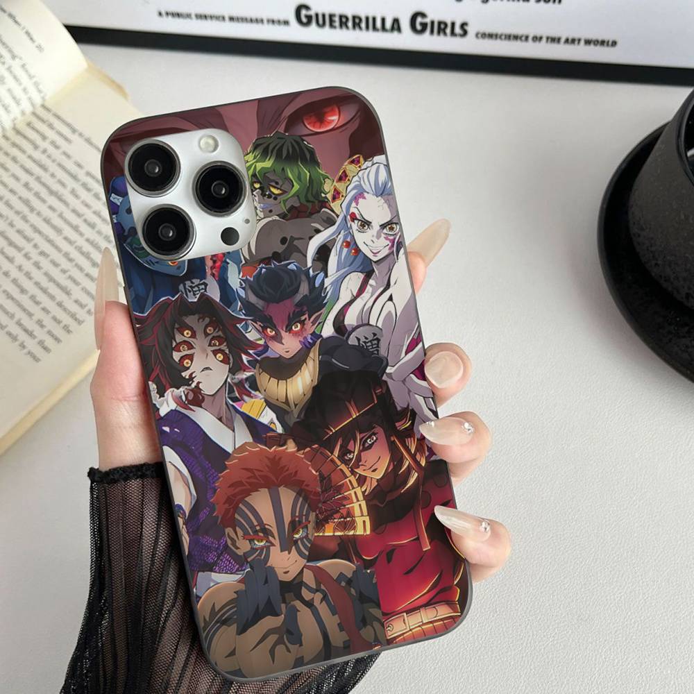 Japanese Anime D-Demon S-Slayer Phone Case For IPhone 17 16 15 11 12 13 14 Pro Max Soft Corrugated Silicone Cover Case