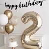 40-Inch White & Gold Number Balloons for Kids' First Birthday Party