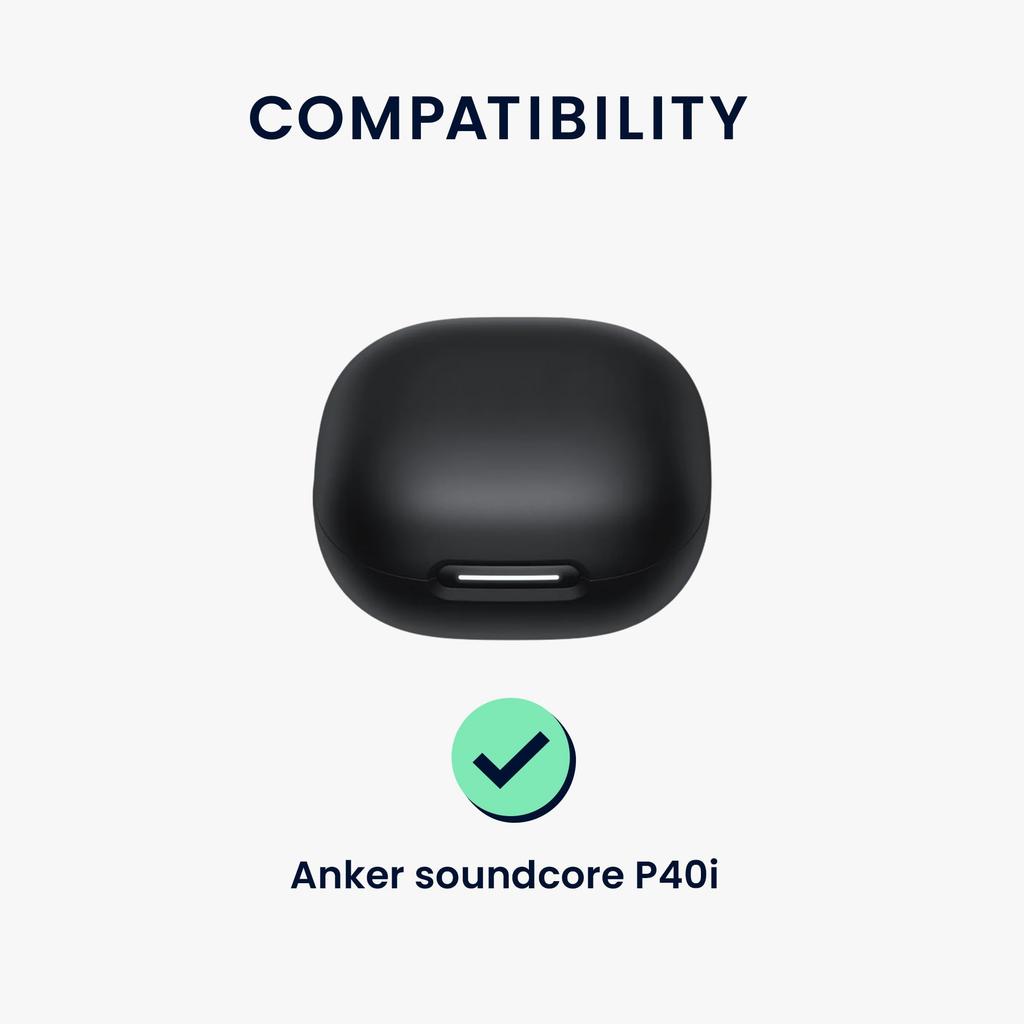 kwmobile Earphone Case Compatible with Anker Soundcore P40i Wireless Drop Black - Earphones, Silicone, Protection,