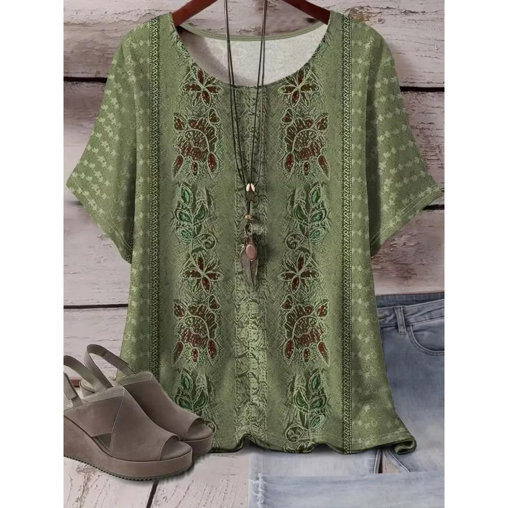 Casual Comfortable Versatile Women's Round Neck Short Sleeves Breathable Loose T-Shirts Women’s