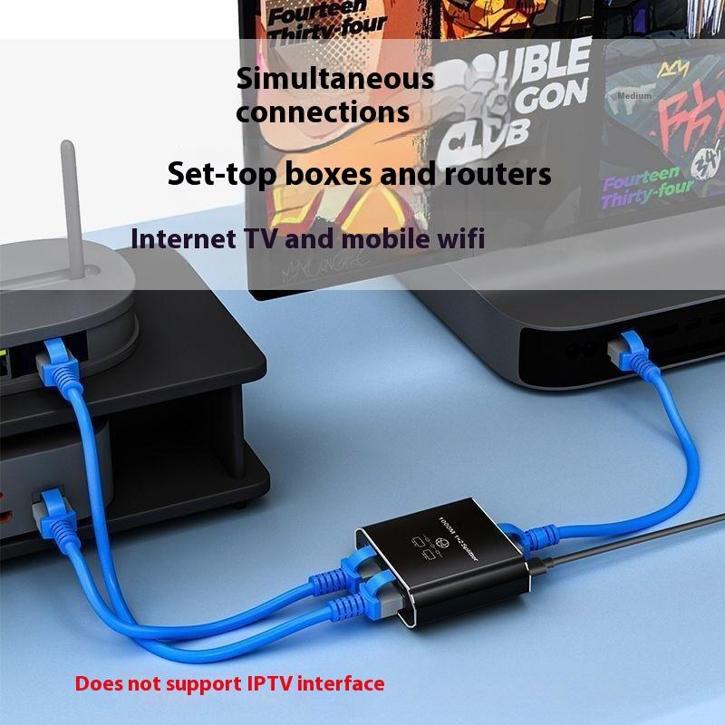 Network Cable Splitter With One To Two Simultaneous Internet Access Rj45 Splitter With One To Two Switch Ethernet Port Gigabit