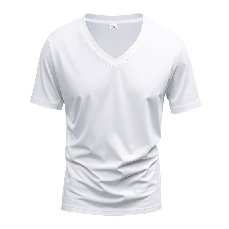 American Style Summer Quick Dry Mens V Neck Short Sleeve T Shirt