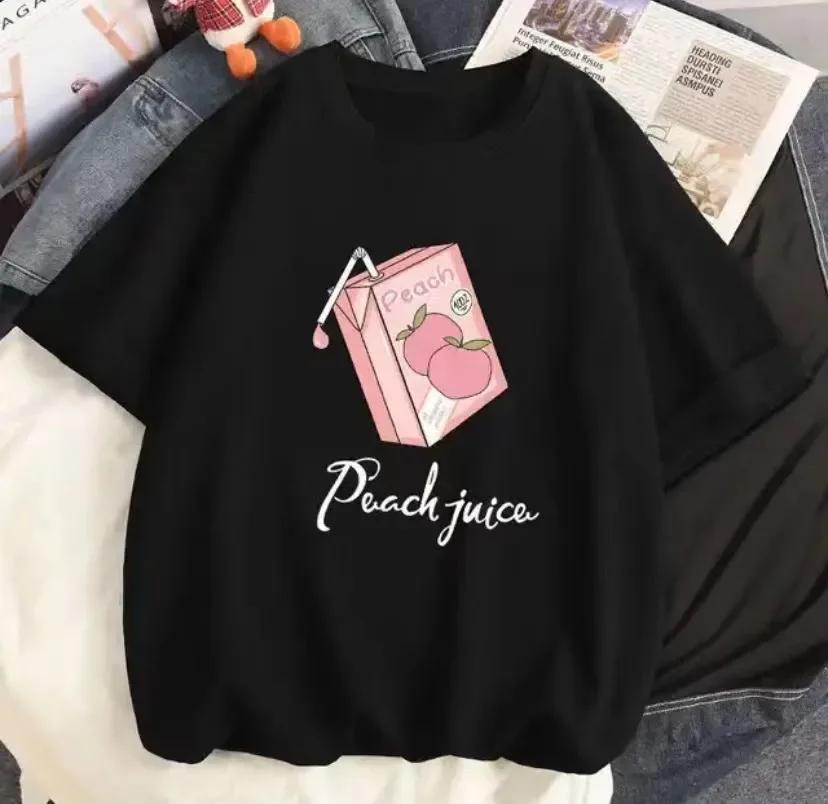 2024 Strawberry Girl Short Sleeved T Shirt Summer Women White Loose T-shirts Harajuku Kawaii Female Tops Y2k Clothes