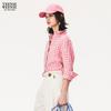 Teenie Weenie Women's Plaid Linen Long Sleeve Shirt