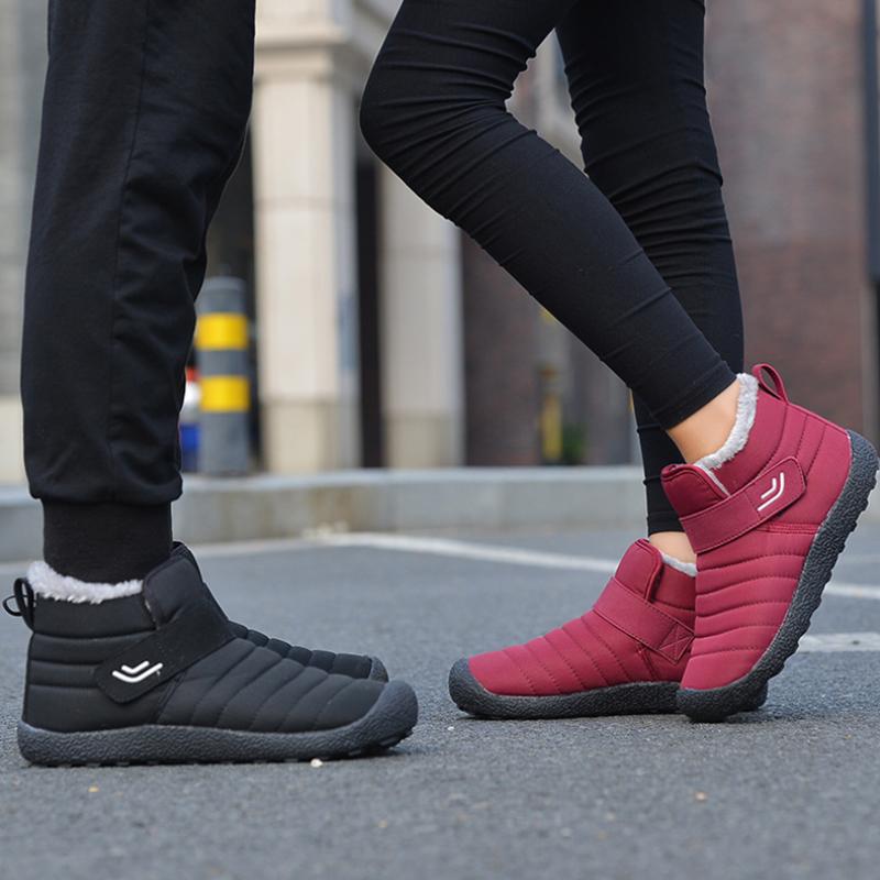 Casual Outdoor Hiking Snow Boots InWinter Plus Velvet Warm Cotton Shoes For Middle-Aged And Elderly People To Prevent Slip