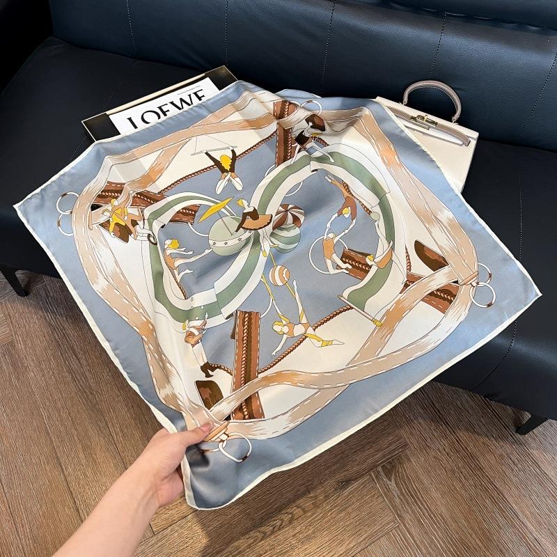 New silk scarf women's fashion versatile high-end small square scarf Korean version neck protection scarf spring and autumn retro scarf binding bag