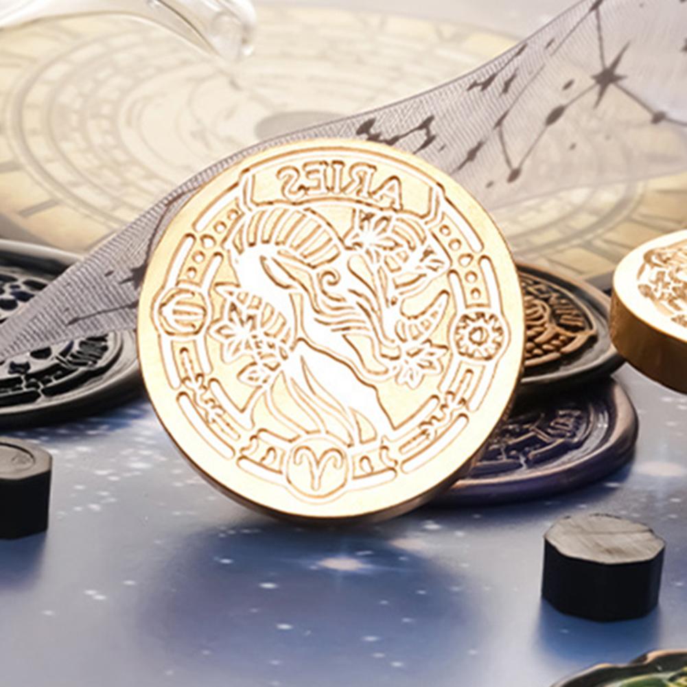 Zwölf Sternbilder Siegel Kupferkopf Klassische Vintage Stempel Druckkopf DIY Manuell Konto Einladung Umschlag für Hochzeitskarte