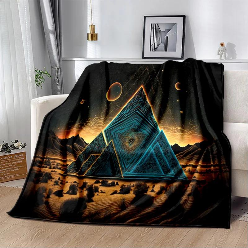 Ägyptische Pyramide Berühmte Architektur Decke, Weiche Überwurfdecke für Zuhause Schlafzimmer Bett Sofa Picknick Reise Ruheabdeckung Decke Kinder