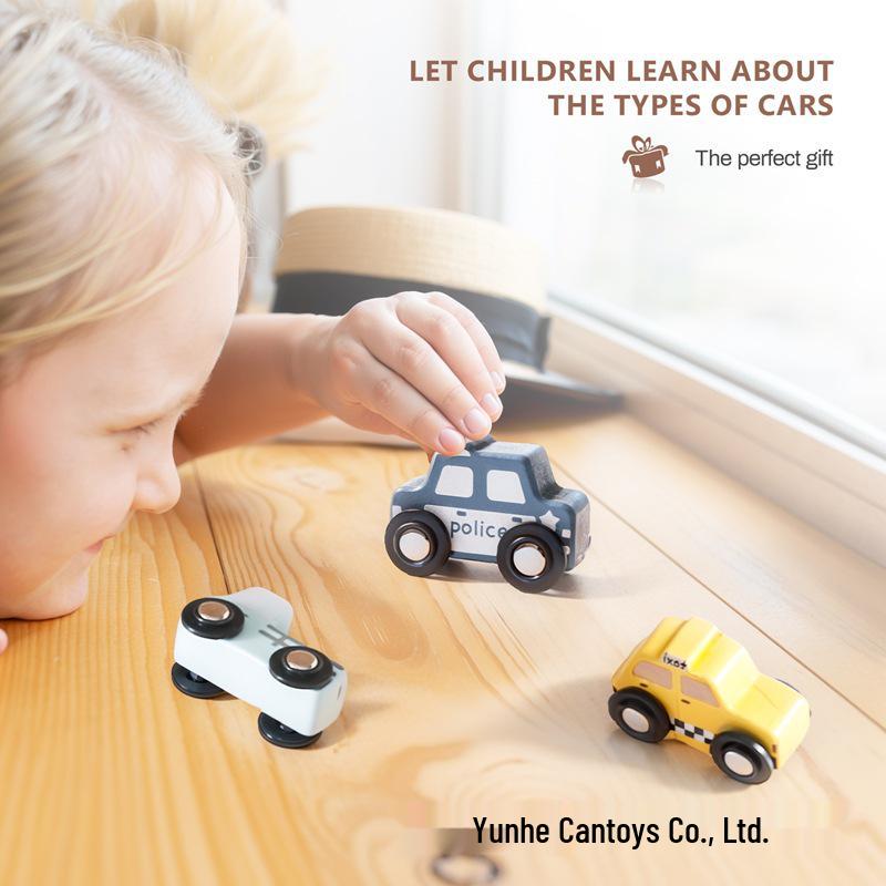 3D Wooden Car Shape Matching Puzzle Toy for Early Education