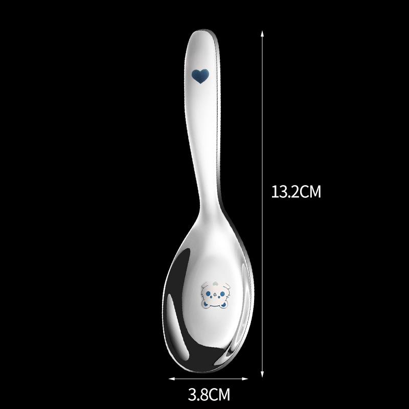 316 Stainless Steel Children's Spoon Fork for Eating and Drinking Soup Spoons Colorful Cartoon Dessert Spoons for Young Children