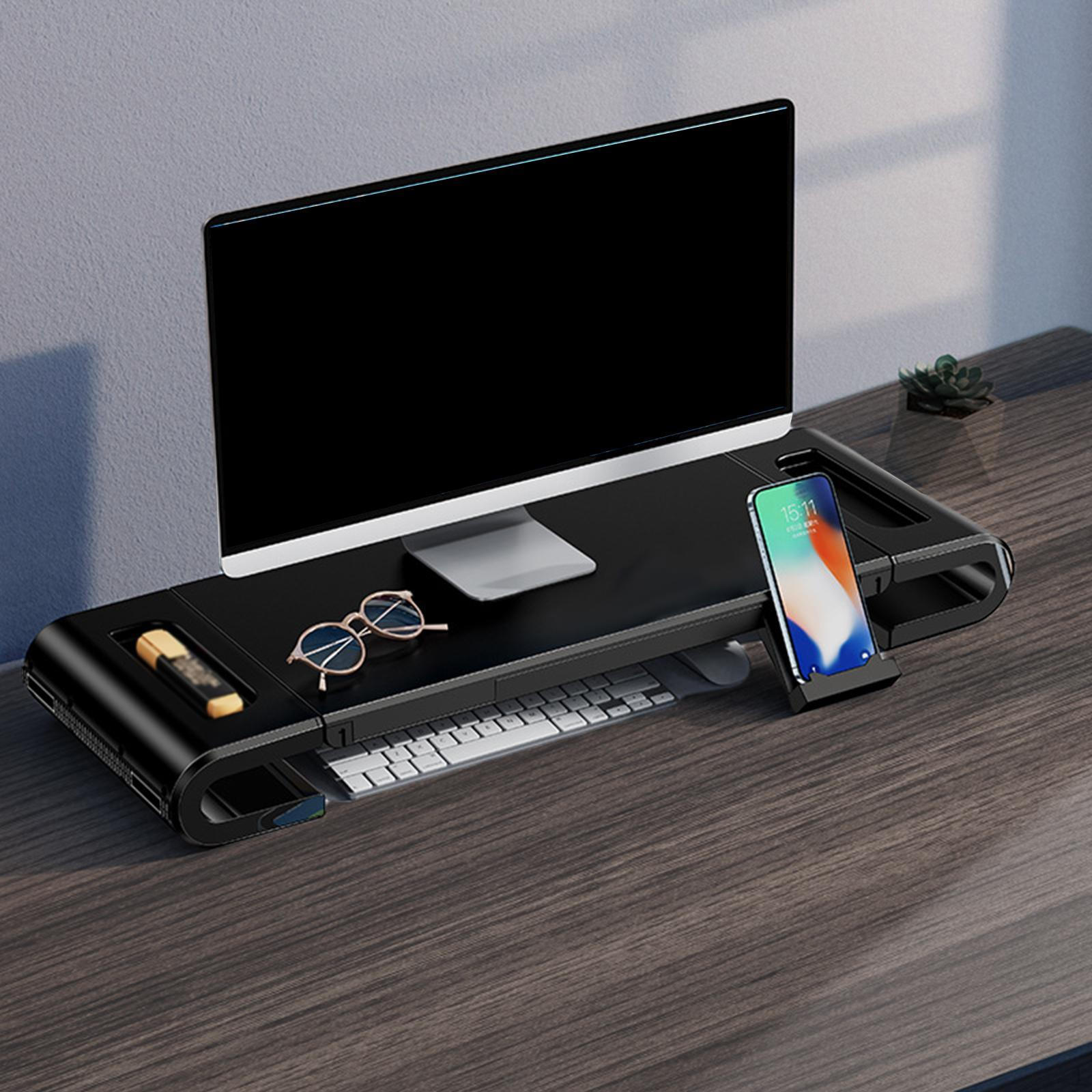 

Подставка для монитора компьютера Настольный органайзер Регулируемая длина Прочный Удобный для переноски Выдвижной чёрный