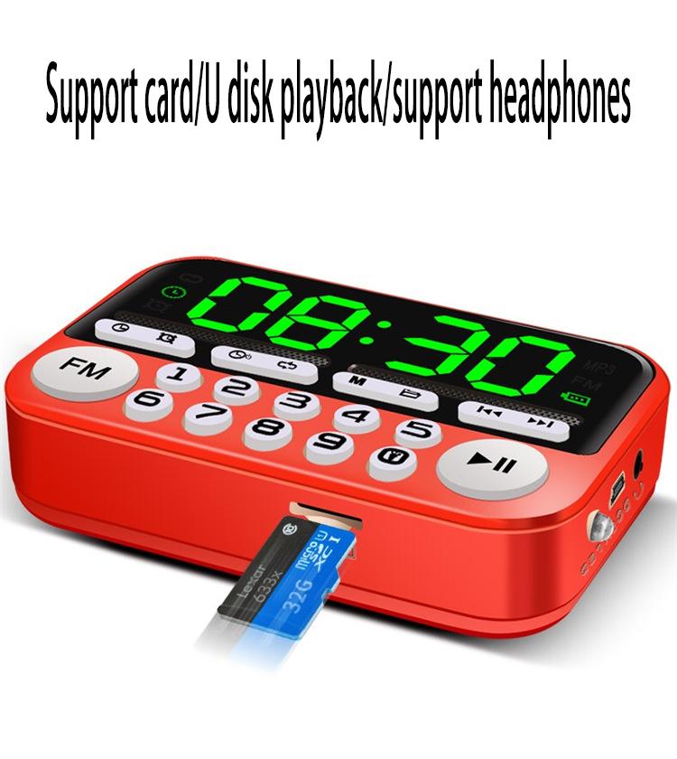 Mini difuzor radio FM portabil Player muzical Card TF USB pentru PC iPod Telefon cu afișaj LED Alarmă HiFi de dans -25