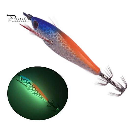 Shrimp Bait 5g/8cm Wood Luminous Realistic Fish Eye Sharp Hook Vivid Bright Color Fishing Universal Squid Jigging Artificial Wobblers for Sea