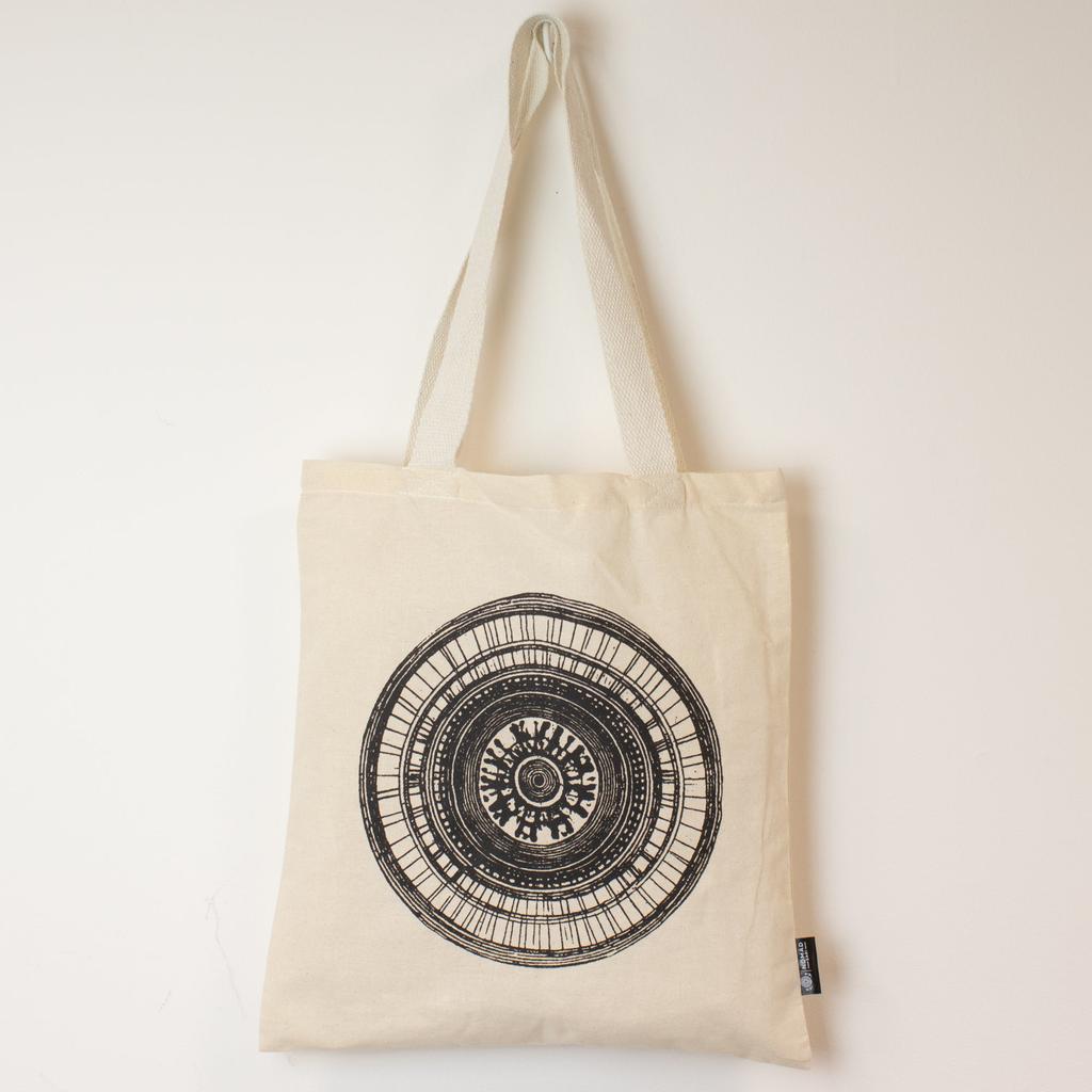 6x Nomad Sari Iconic Basic Tote Bag - Urban Mandala - Natural 4oz