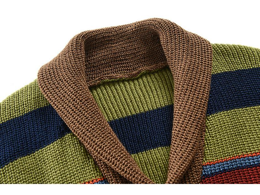 Pánský zimní colorblockový svetr s klopami 2022: Módní Ležérní Slim Fit