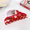PVC Christmas Elk Hair Claw Deer Snowman Hair Clip Kawaii Santa Claus Shark Clip  Wash Face