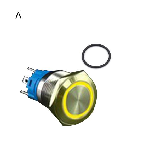 

Водонепроницаемая металлическая самоблокирующаяся кнопка переключателя 16 мм с яркой светодиодной лампой A жёлтый