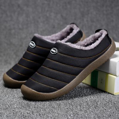 Nouvel automne et hiver velours coton traîne chaussures en coton chaudes et décontractées pour hommes maison imperméables et antidérapantes usure traîne chaussures en coton double