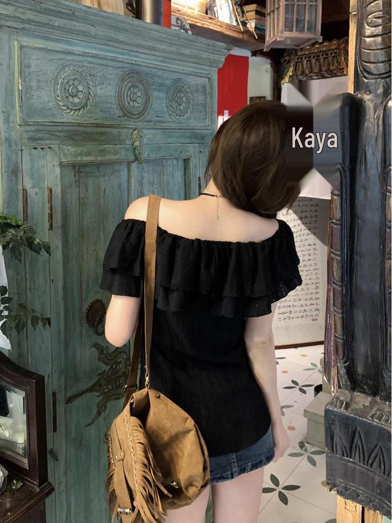 Plus Size Off-Shoulder Short-Sleeve Slimming Blouse for Women - 2026 Summer Collection