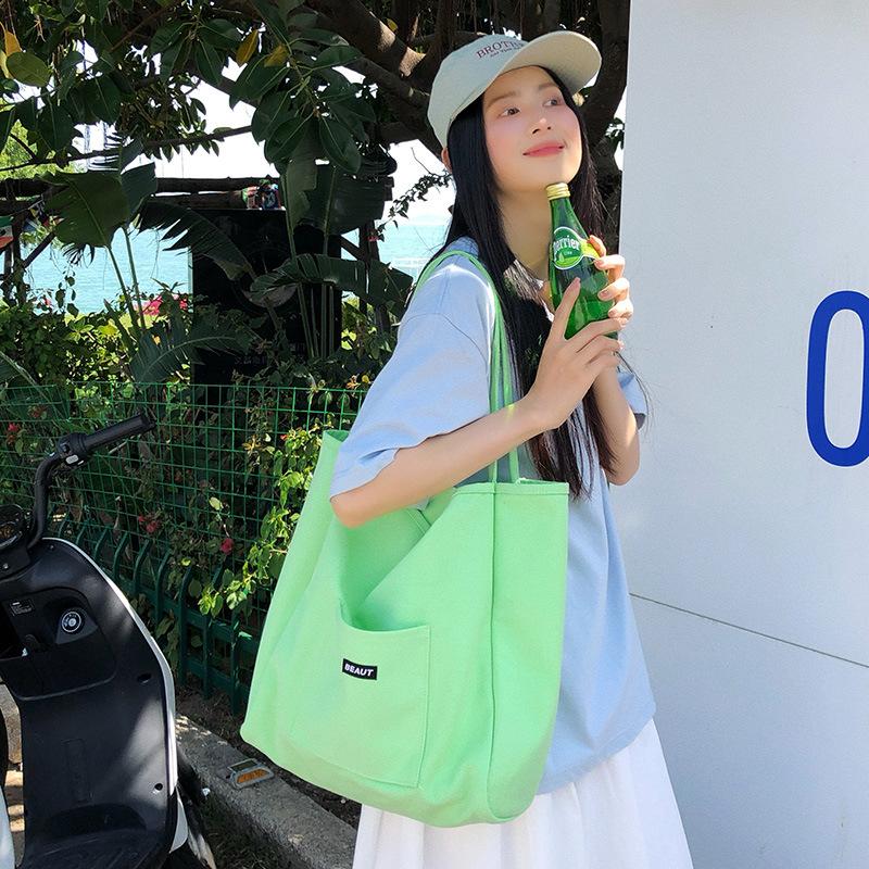 Large-capacity shoulder bag women's nylon versatile portable leisure student class tote bag bag cloth bag lazy wind